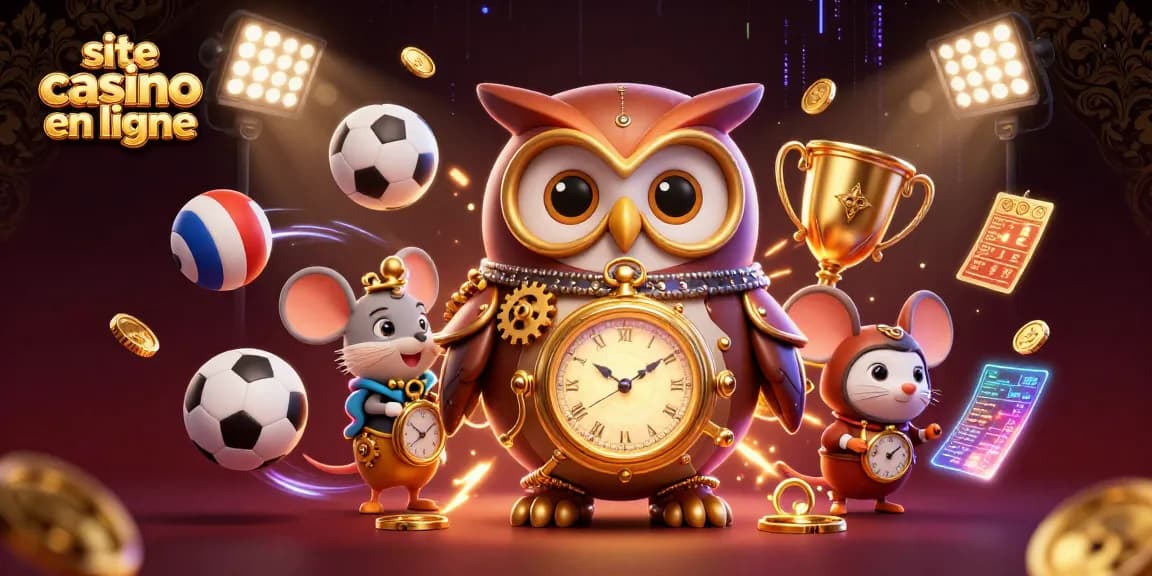 Visualisez le site casino en ligne avec des éléments de jeu dynamiques et une ambiance festive.