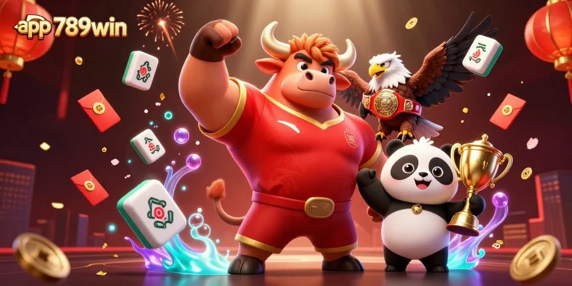 Play thrilling games with app 789win, featuring vibrant mascots and exciting casino action.