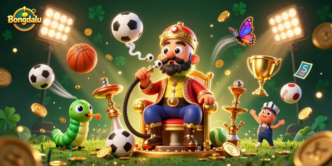Bongdalu showcases live sports betting excitement with soccer and basketball elements in a vibrant 3D illustration.