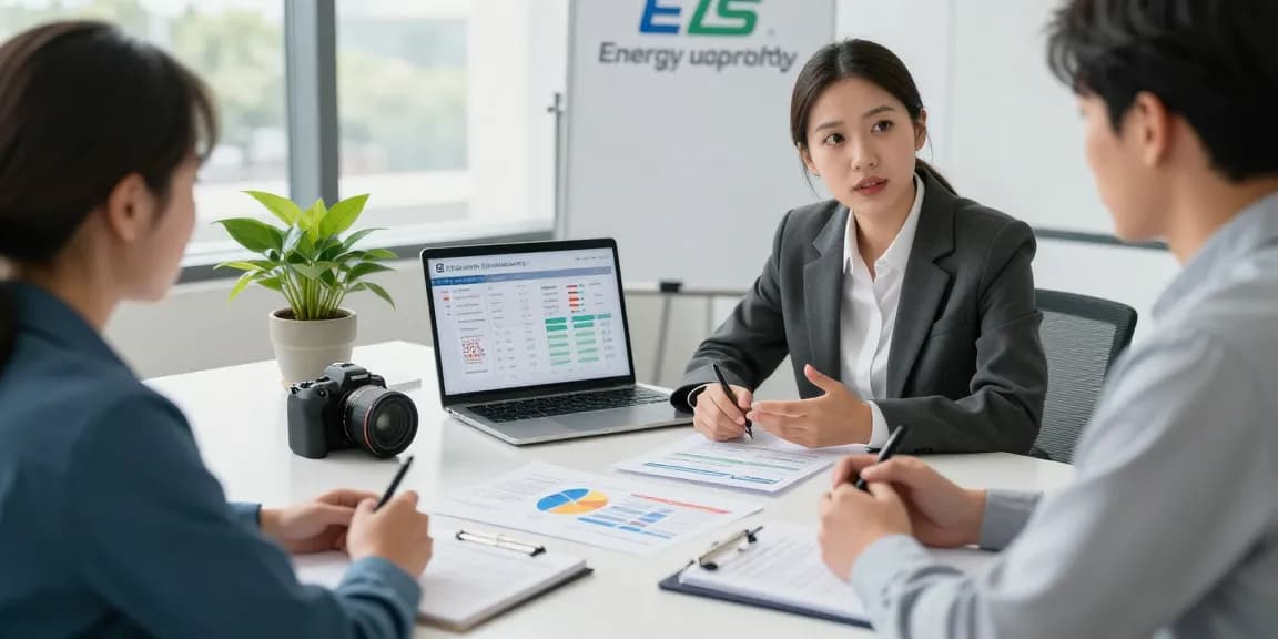 Understanding VAT on business electricity with a consultant guiding a client in a bright office.