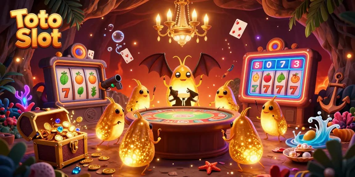 Toto Slot adalah permainan menarik dengan karakter cacing bercahaya di kasino gua, menaungi suasana.