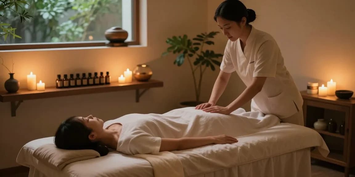 순천오피 마사지 룸, 아늑한 조명과 아로마 오일이 있는 휴식 공간