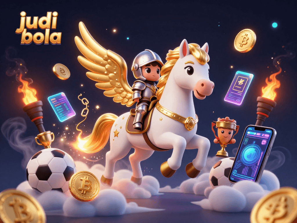 Place your bets with judi bola in this vibrant, dynamic 3D sports betting scene.