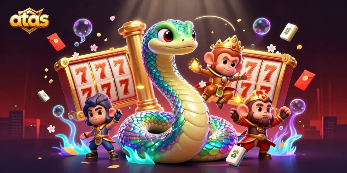 Join the exhilarating action at atas Casino with colorful characters and vibrant game elements.