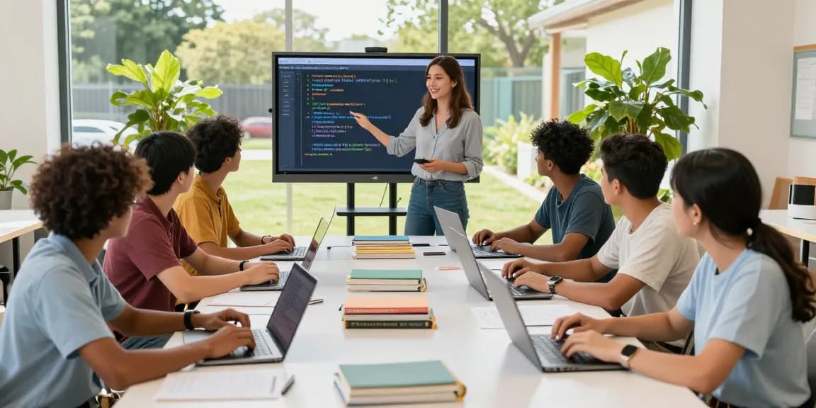 Learn more in a vibrant community workshop on digital literacy with engaged participants exploring technology.