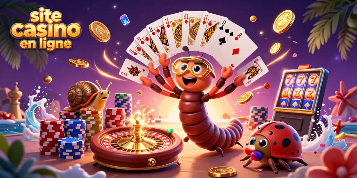 Vivez l'excitation sur le site casino en ligne avec un dealer, un high-roller et des pièces dorées.