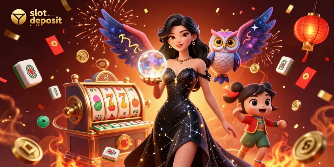 Engage with the enchanting slot deposit pulsa experience featuring dynamic characters and festive 3D casino elements.