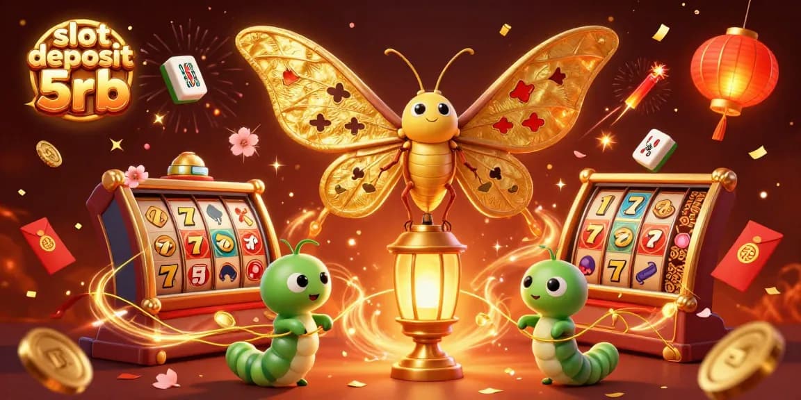 Engage with slot deposit 5rb features in a vibrant 3D casino scene filled with exciting game elements.