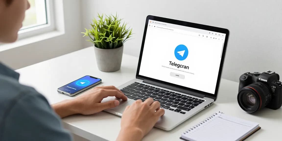 telegram china working method in a productive workspace with VPN app and Telegram interface