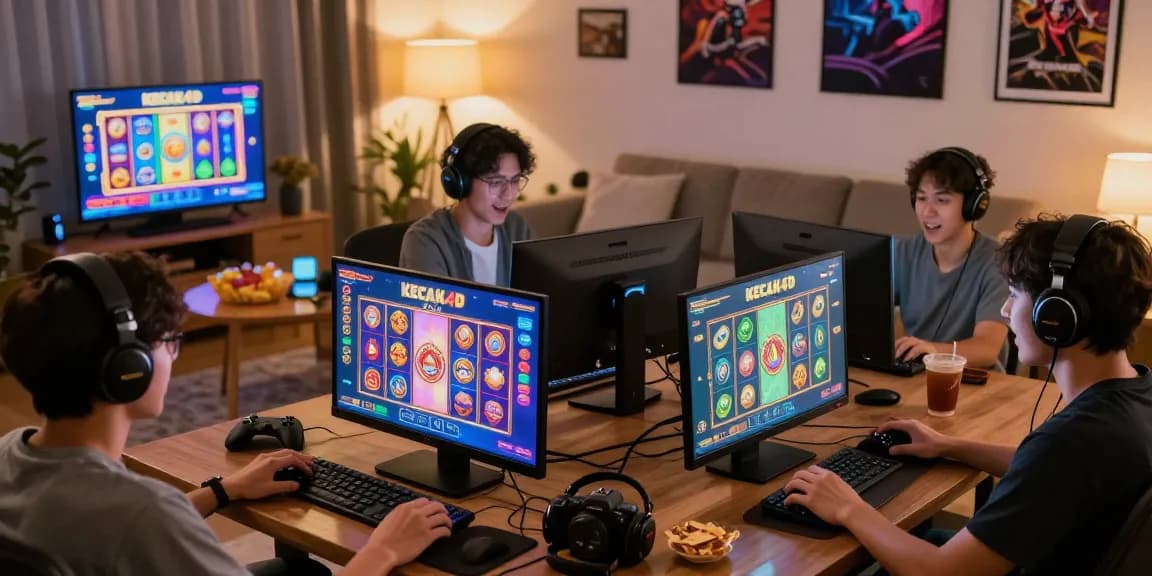 Players engaged in exciting Kecak4D slot games in a cozy gaming environment.