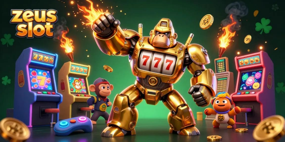 Experience the thrill of zeus slot in this vibrant, dynamic 3D gaming illustration.
