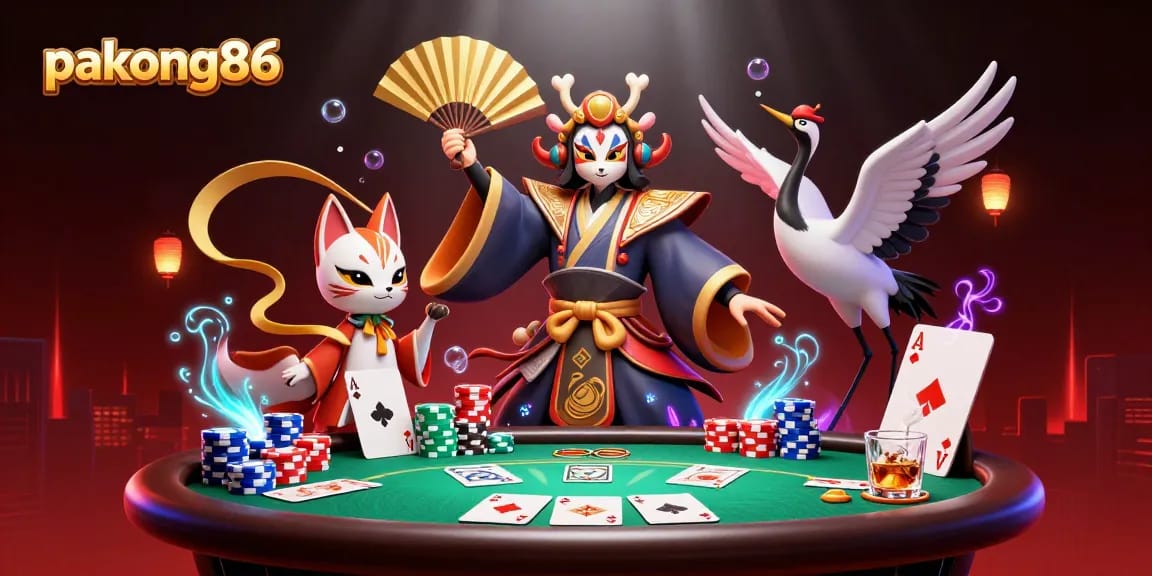 pakong86 delivers high-stakes poker action with colorful characters and vibrant casino elements