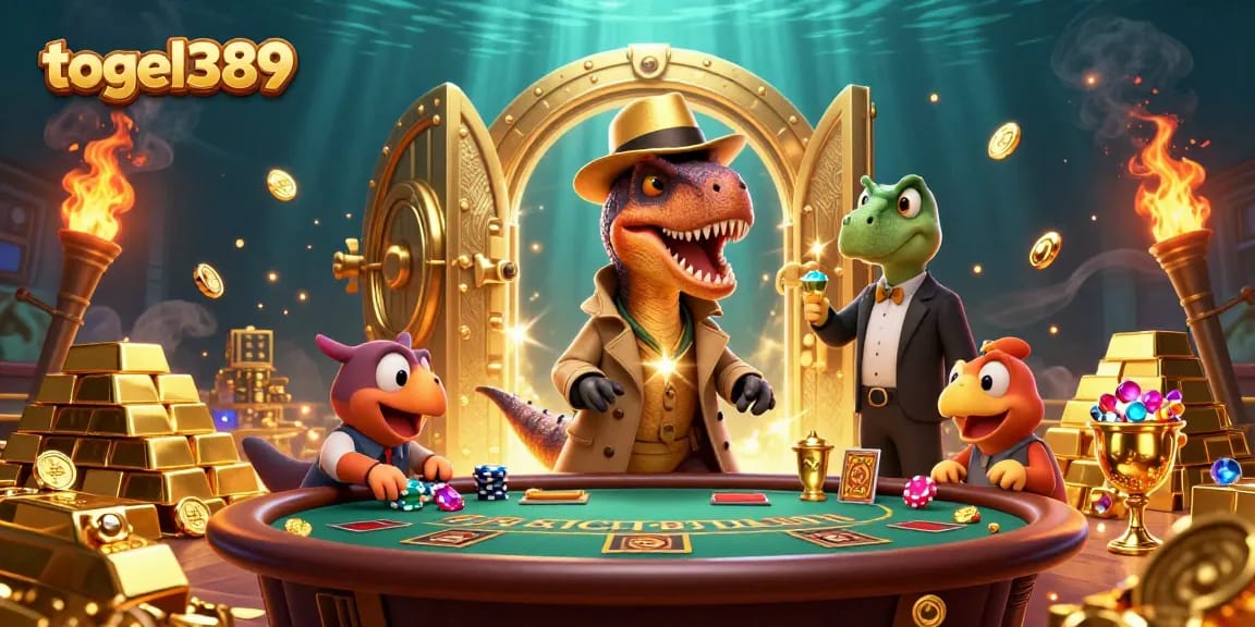 Engage with the exciting world of togel389 as a velociraptor card counter amidst diamond treasures.