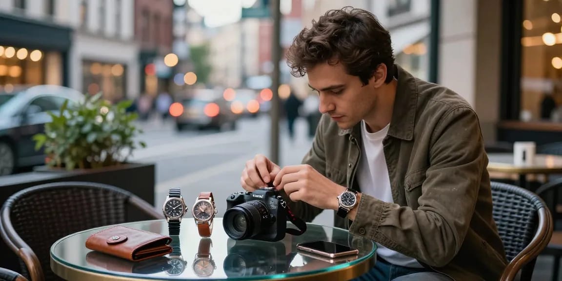 Explore luxury clone watches in a stylish urban setting, with a focus on quality and design.