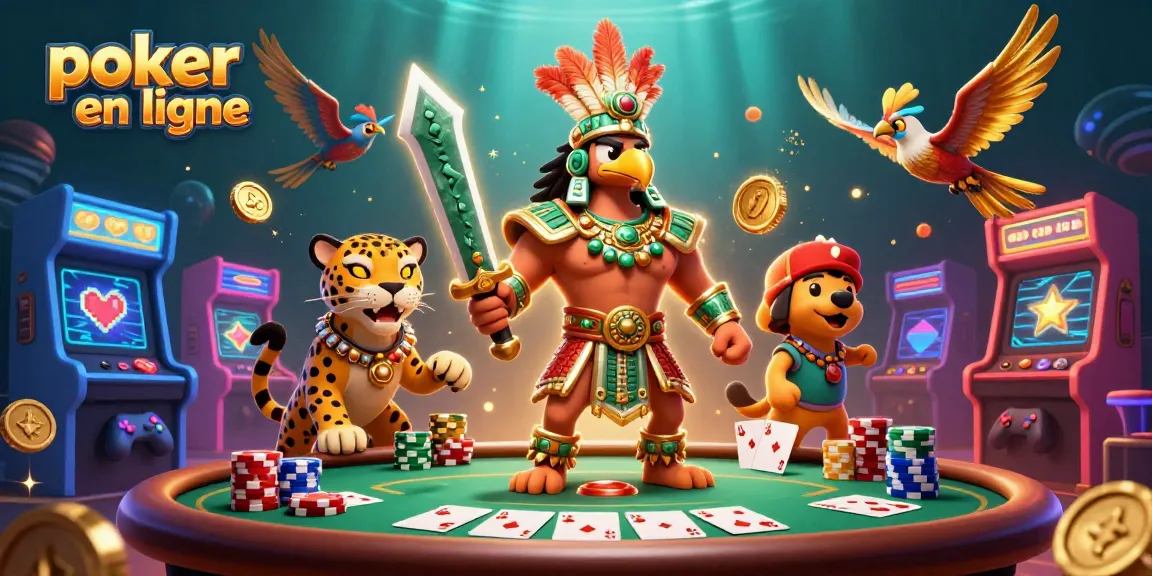Gagnez au poker en ligne avec une main royale au milieu d'un décor dynamique.