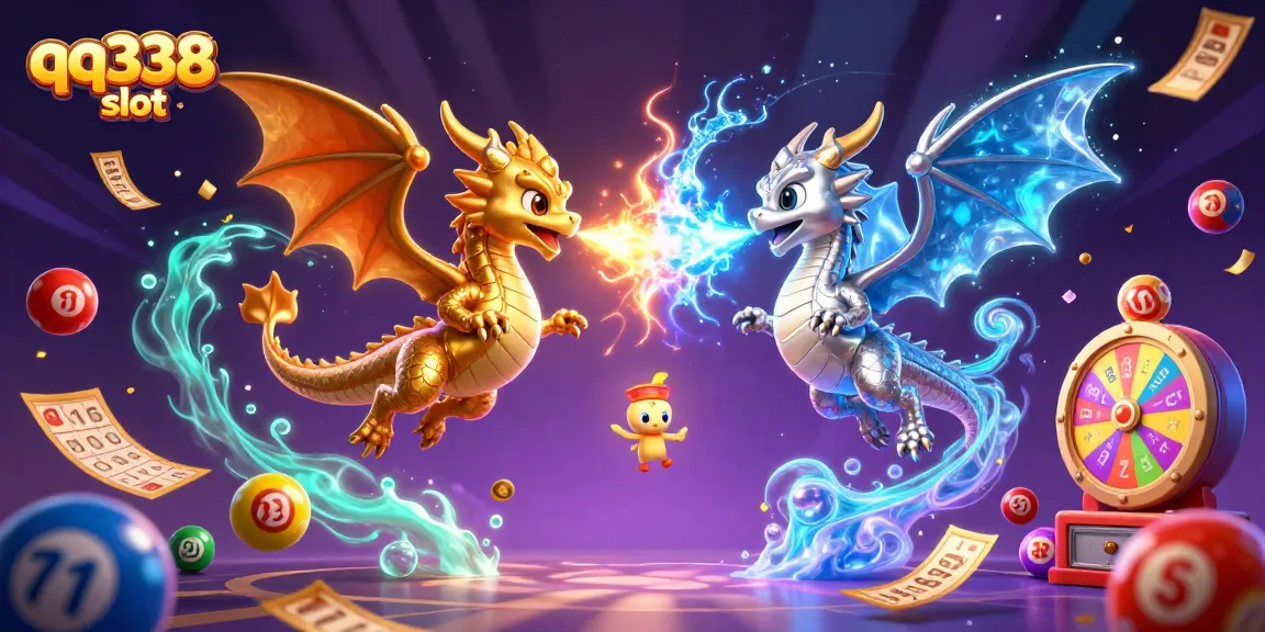 Engage in thrilling slot gaming with qq338 slot amid dynamic lottery elements and vibrant casino atmosphere.