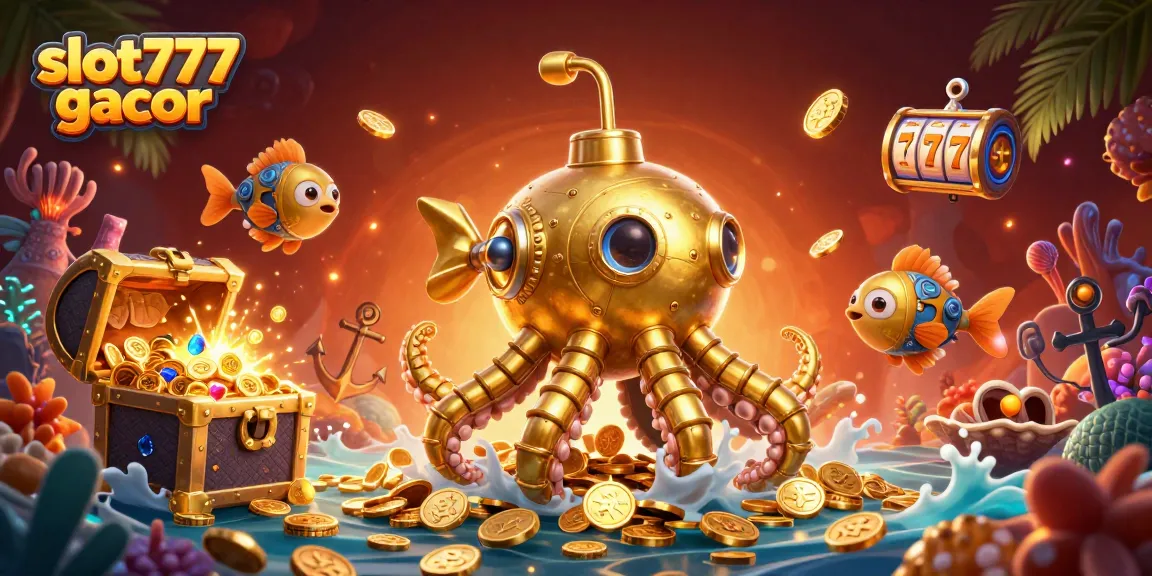 Mainkan slot777 gacor di latar belakang beragam elemen permainan slot yang menarik dan berwarna.