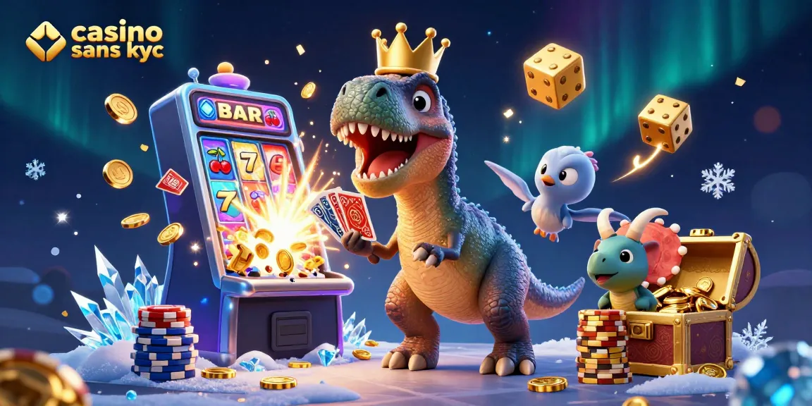 Jouez dans un casino sans KYC avec des personnages animés et des machines à sous.