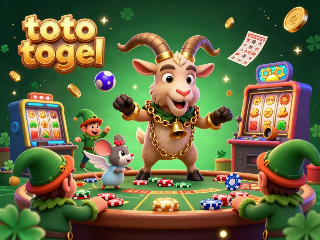 Experience thrilling toto togel action in a vibrant casino scene featuring Krampus running the show.