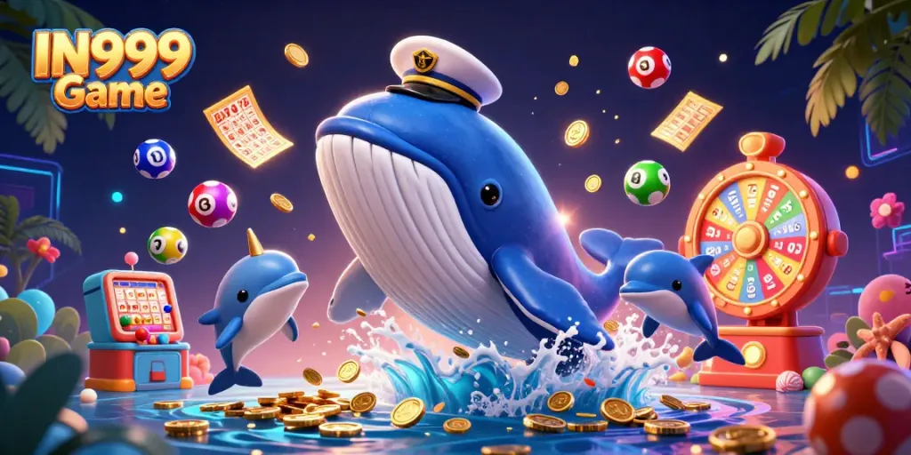 Experience the excitement of the IN999 Game with vibrant characters and dynamic casino elements.