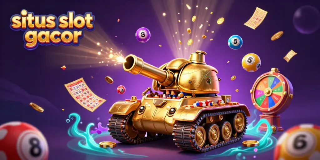 Experience the thrilling action of situs slot gacor with a golden beetle tank revealing a vibrant casino scene inside.