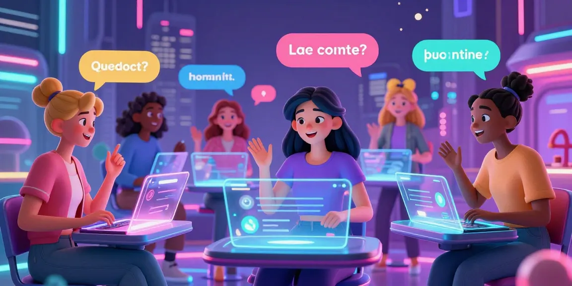 Dynamic scene of NSFW AI chat interaction with animated characters in a futuristic environment, showcasing playful conversations.
