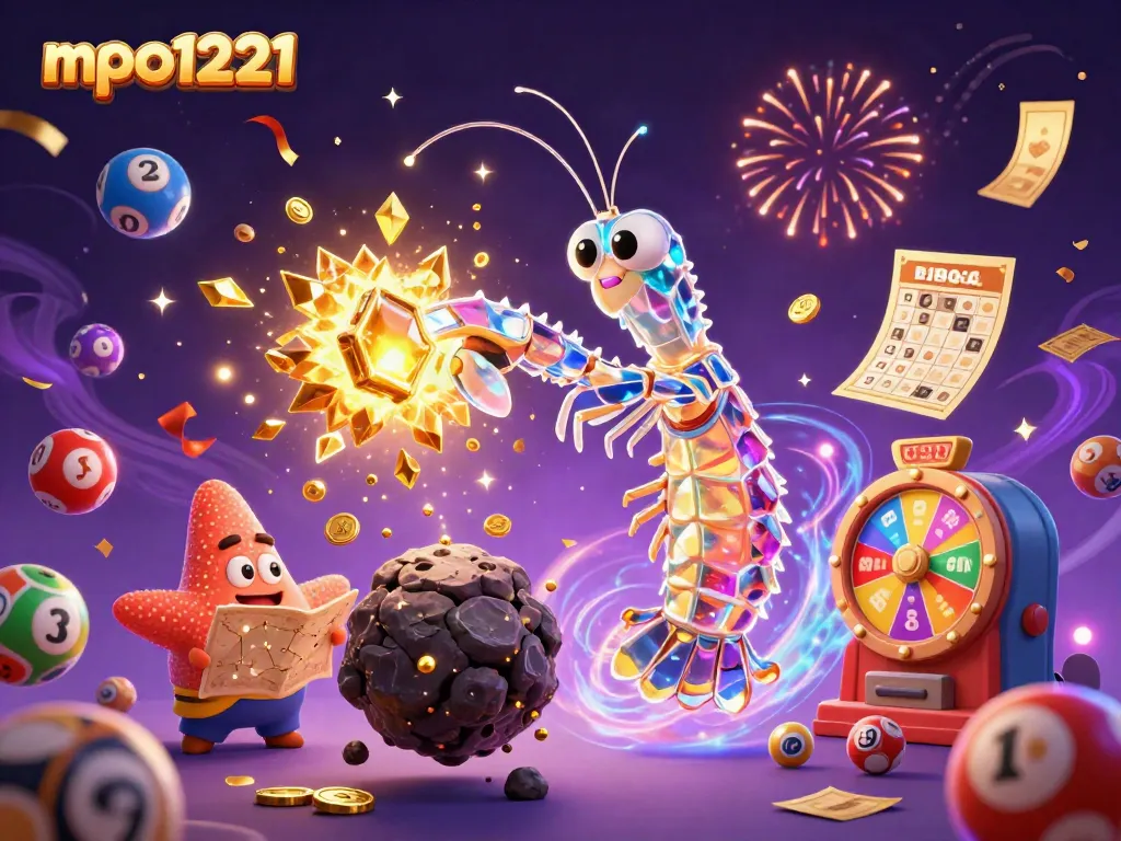 Engage in exciting games with mpo1221, featuring vibrant lottery elements and dazzling gold coins.