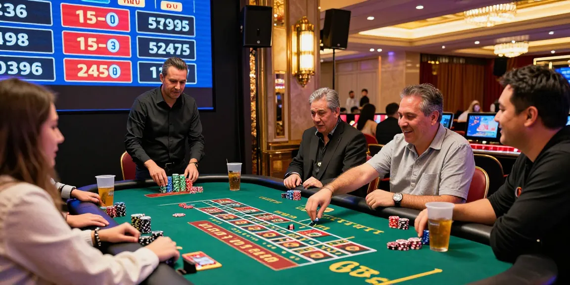 Mildcasino Live Taruhan Online: Exciting live casino experience with players at a roulette table.