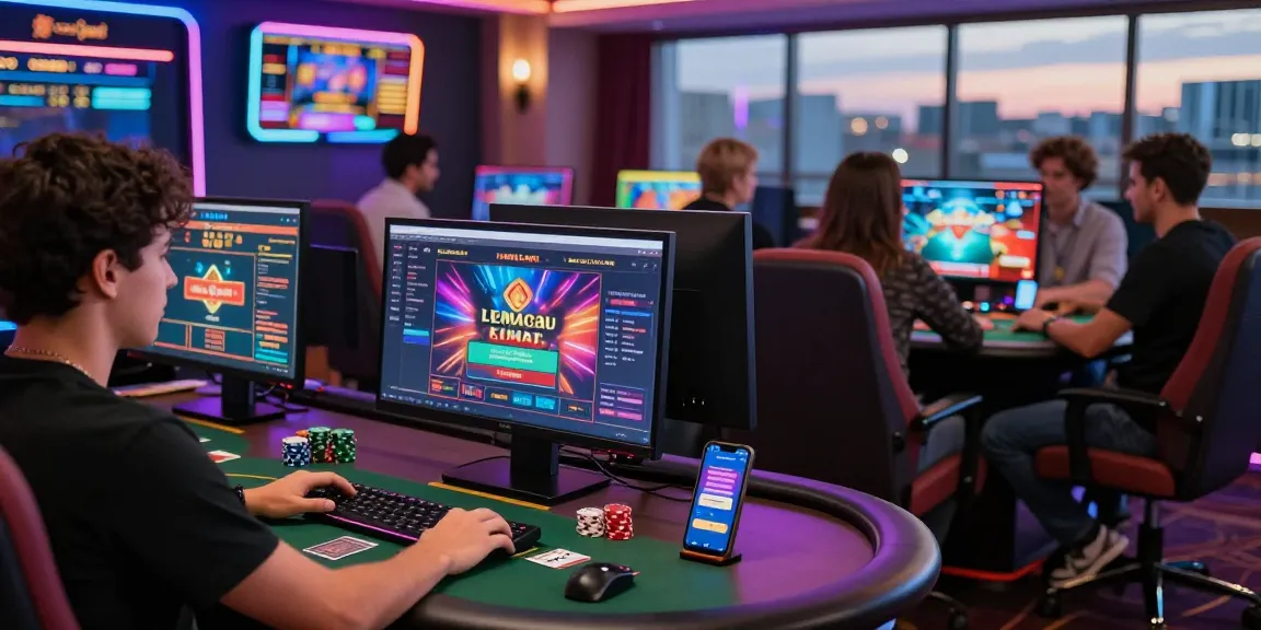 Lemacau Live Chat interface highlighted among players in vibrant online casino gaming scene.