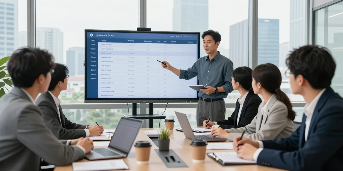 Finding local businesses near me in a dynamic office setting with professionals collaborating.