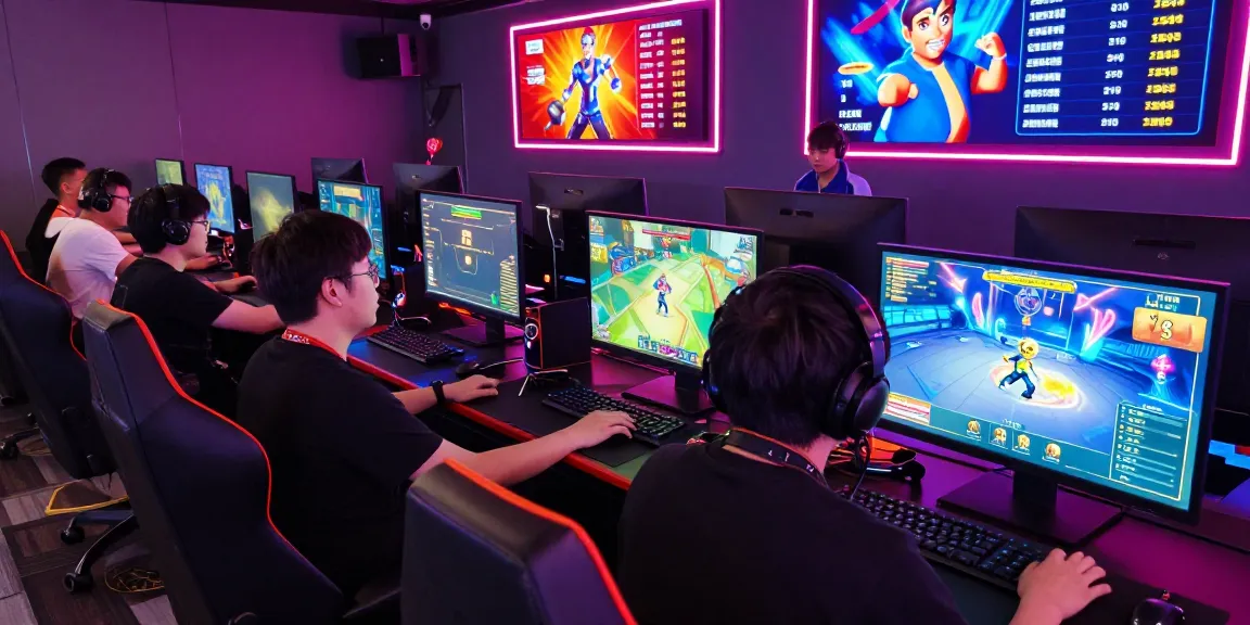 Engaging players at dynamic raja328 link gaming scene filled with neon lights.