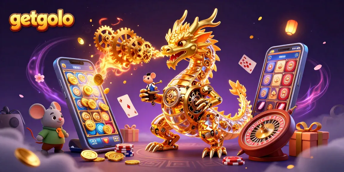 Embark on exhilarating gaming adventures with getgolo's vibrant 3D casino scene bursting with excitement.