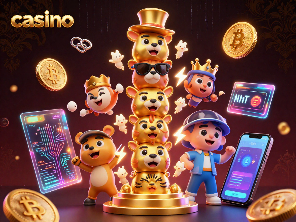 Experience vibrant casino excitement with a 3D illustration of a magical golden totem pole.