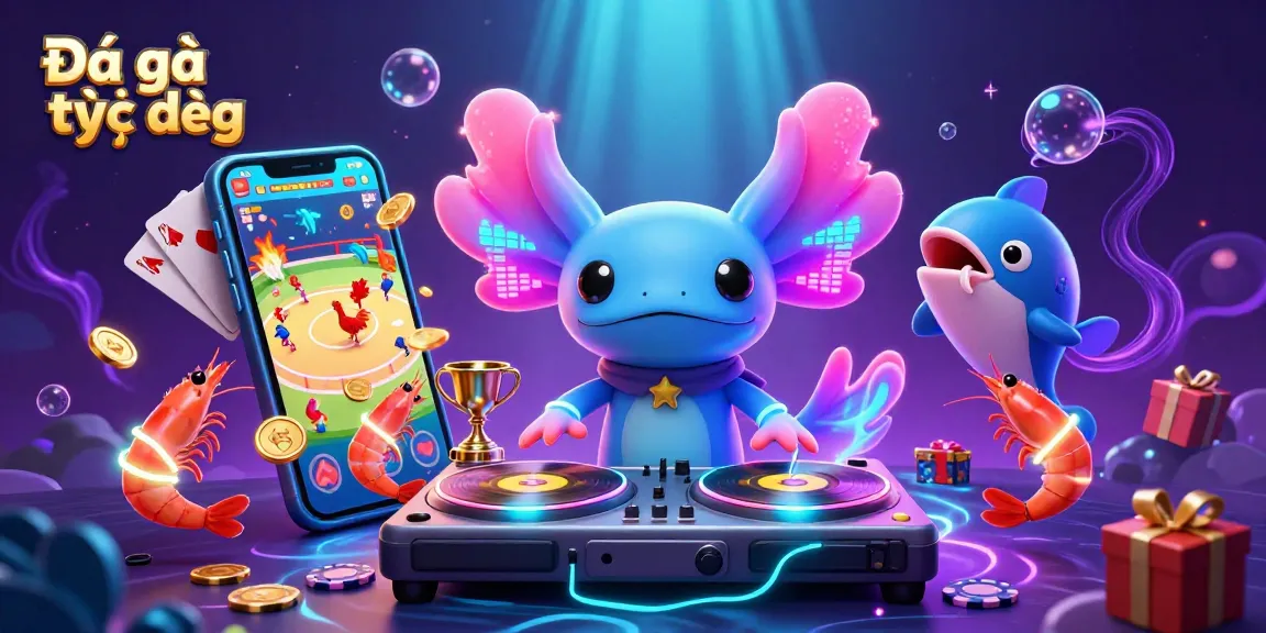 Watch Đá gà trực tiếp in a lively 3D scene featuring vibrant characters and interactive cockfighting elements.