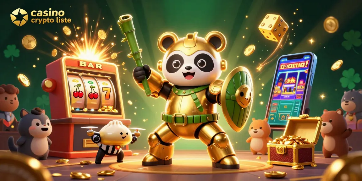 Plongez dans l'univers du casino crypto liste avec un panda doré et des jeux captivants.