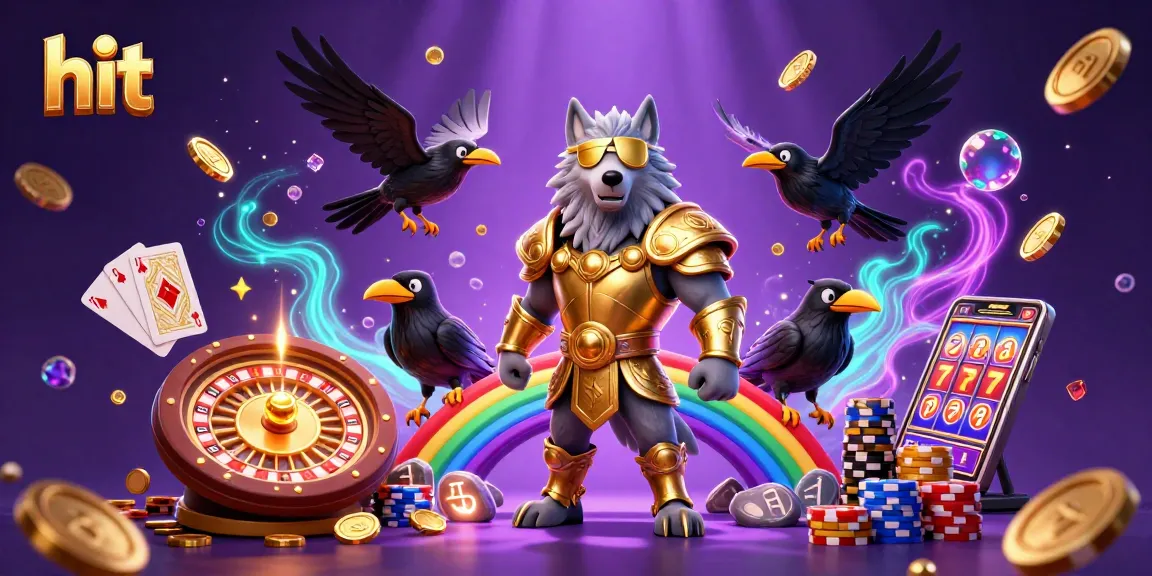 Hit dynamic 3D illustration showcasing gaming elements and a Norse-inspired theme for casino enthusiasts.