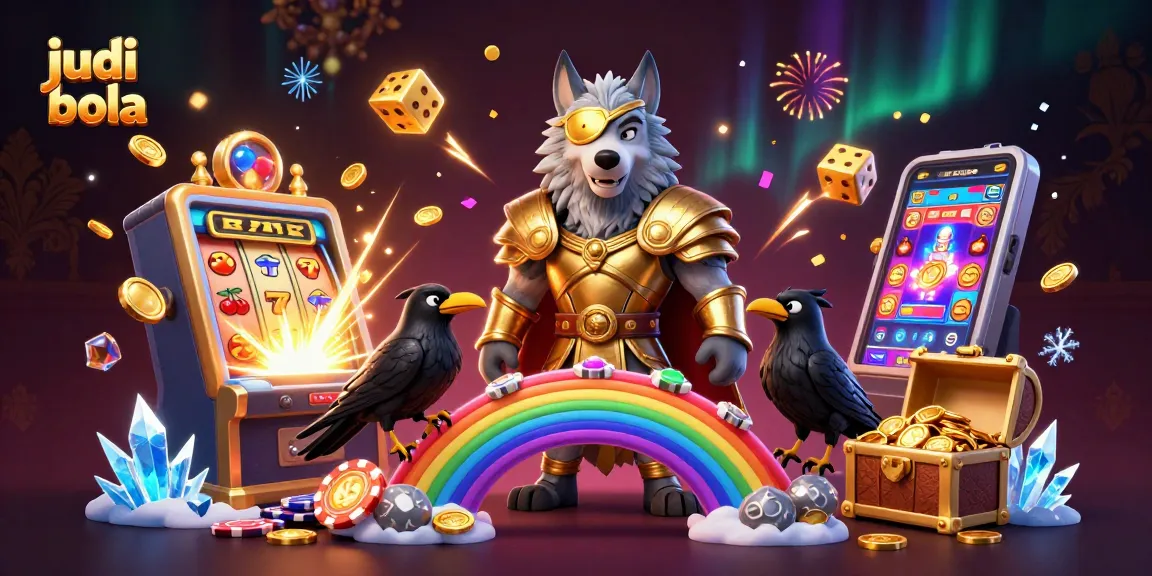 Engage with judi bola as the Odin wolf and ravens navigate a vibrant casino world filled with jackpots.