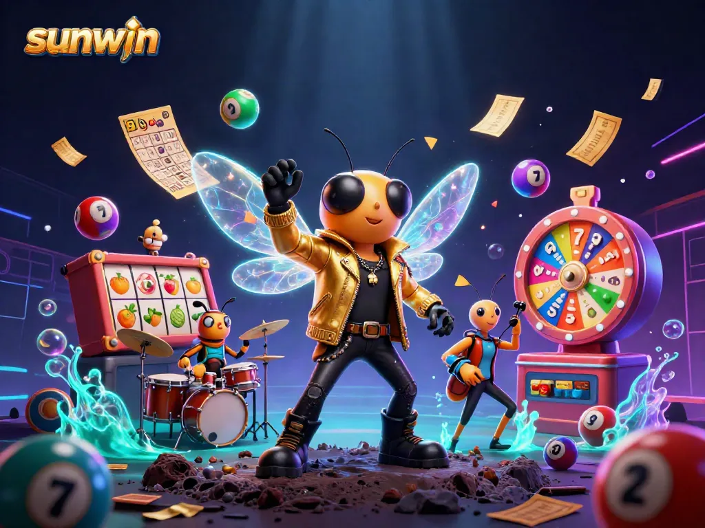Experience the thrill of sunwin casino life with an exciting scene featuring diverse gaming elements.