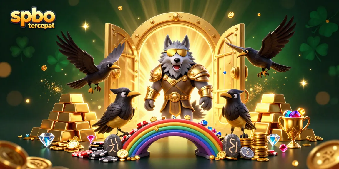 Win big with spbo tercepat in this vibrant 3D casino scene featuring Odin and mystical elements.