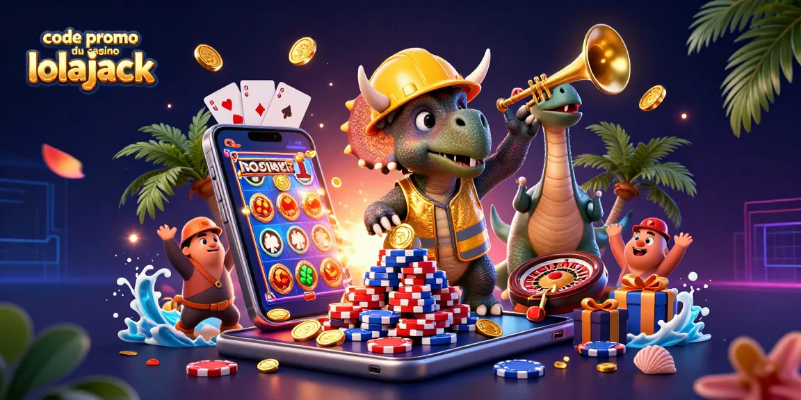 Experience winning at the code promo du casino lolajack with a fun 3D illustration of a triceratops and friends!