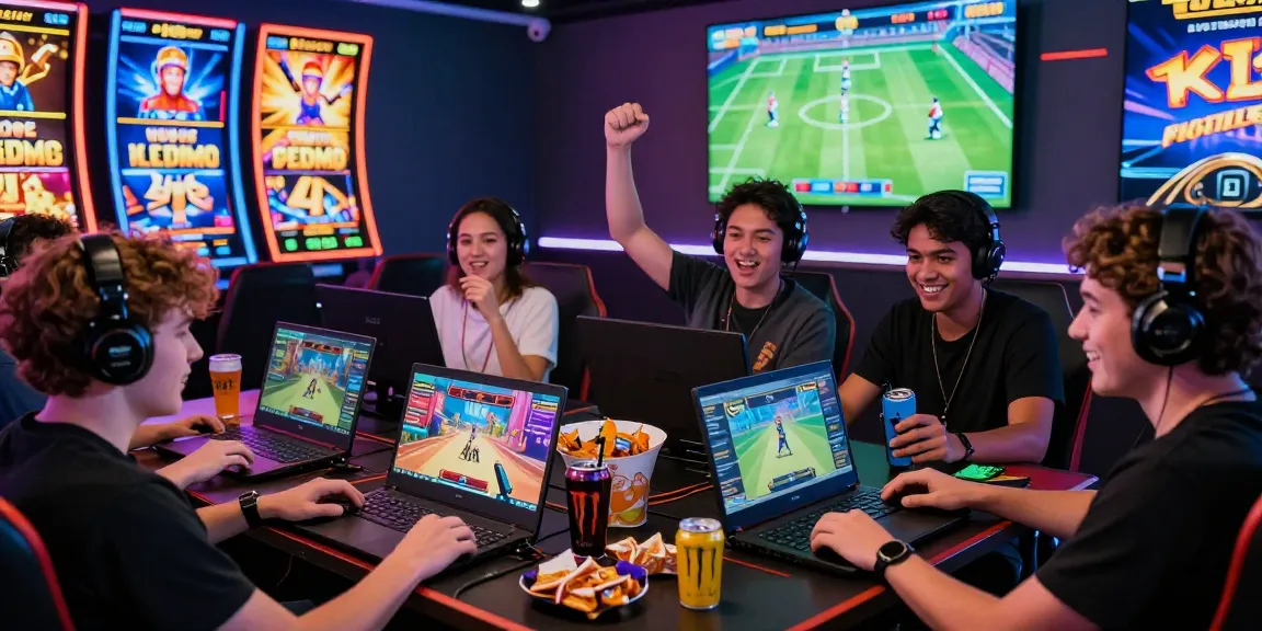 Engaging scene of players enjoying the raja328 link gaming experience with diverse games and vibrant gaming graphics.