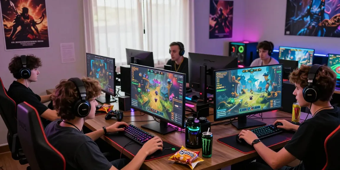 Exciting multiplayer gaming session highlighting raja328 daftar in a vibrant setting with players and gaming equipment.